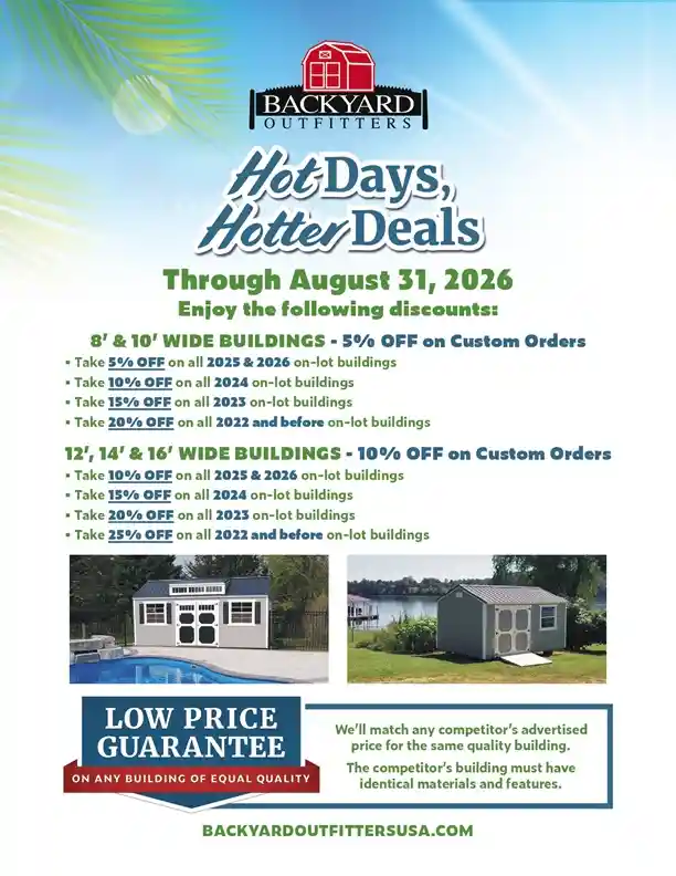Summer sales event up to 25% off at Mountaineer ShedQuarters in West Virginia